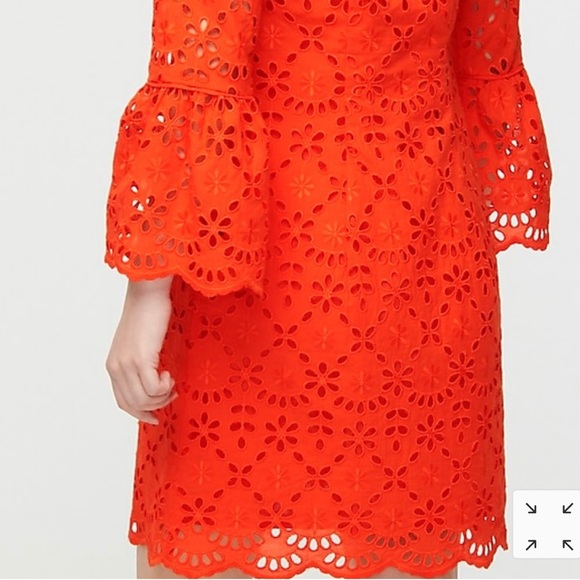 J. Crew Bell-Sleeve Dress In Embroidered Eyelet - Picture 7 of 7